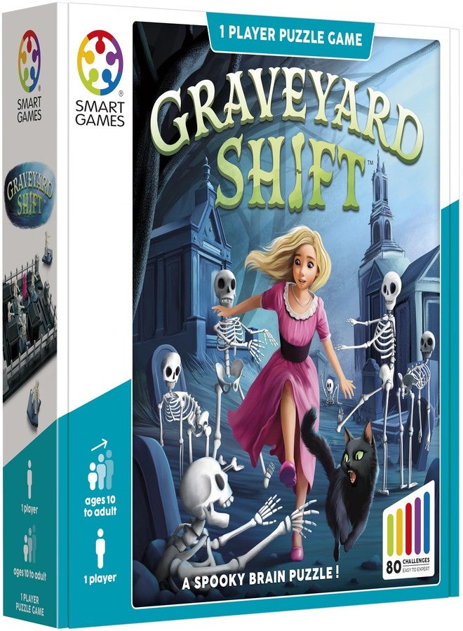 SmartGames Graveyard Shift - Spooky Logic Puzzle Game with 80 Challenges for Ages 8+ - Image 3